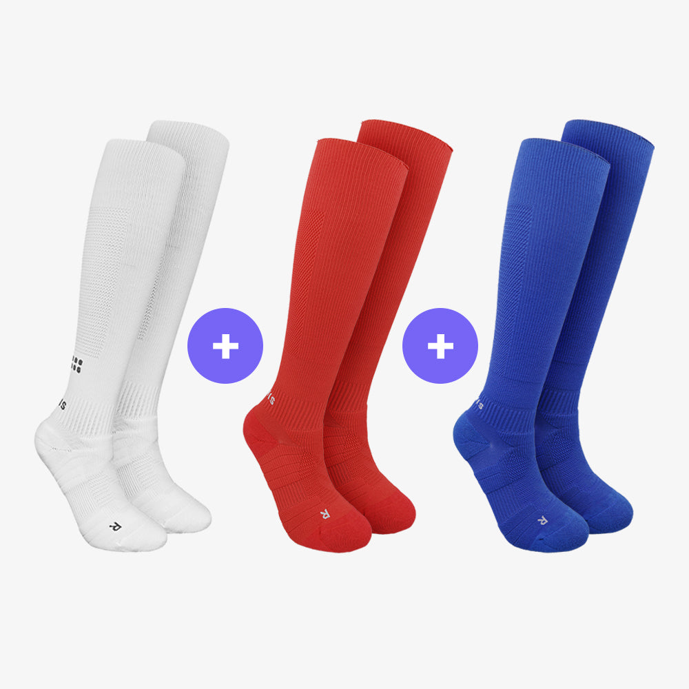 3 SET SAME COLOR SOCCER LONG SOCKS